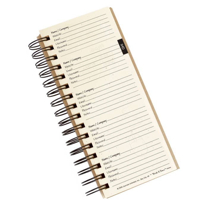 Journals Unlimited - Wholesale Journal/Diary - Password Journal - Mid (Kraft)2