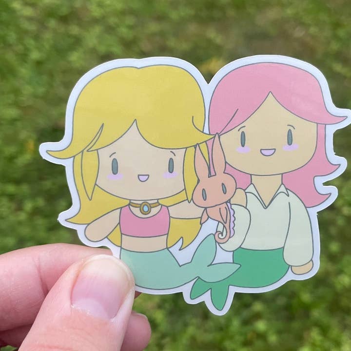 Chibi Mermaid Friends Vinyl Sticker - Mermaid Mode for wholesale by Courtney Elizabeth Studio