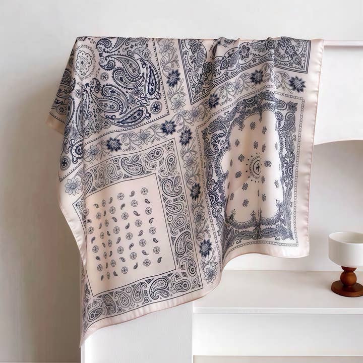 Blue Silk square scarf FL11 for wholesale on Faire1