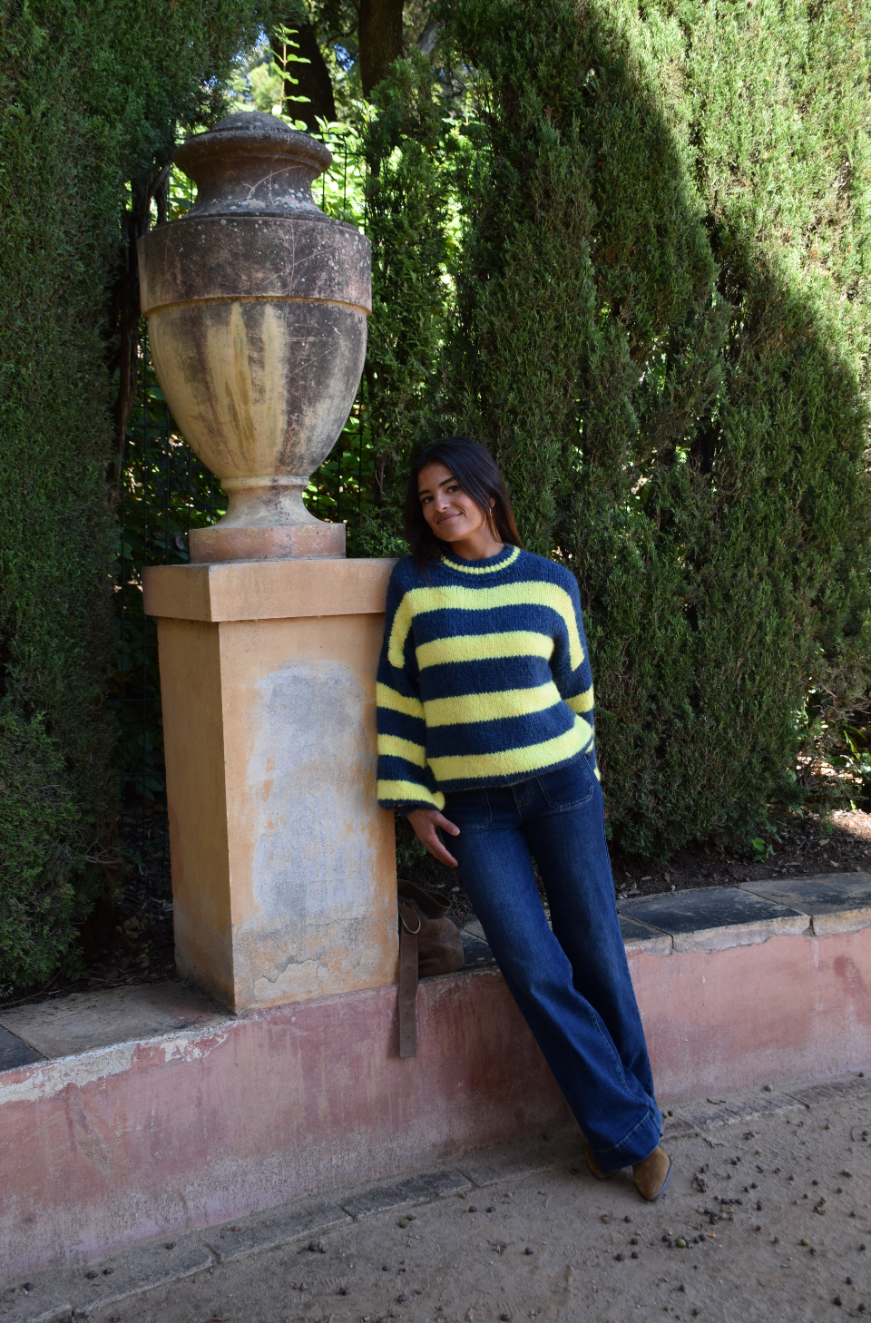 MindTraveler - Wholesale Knit Sweater - Women's - Aura Yellow and Navy Jersey2