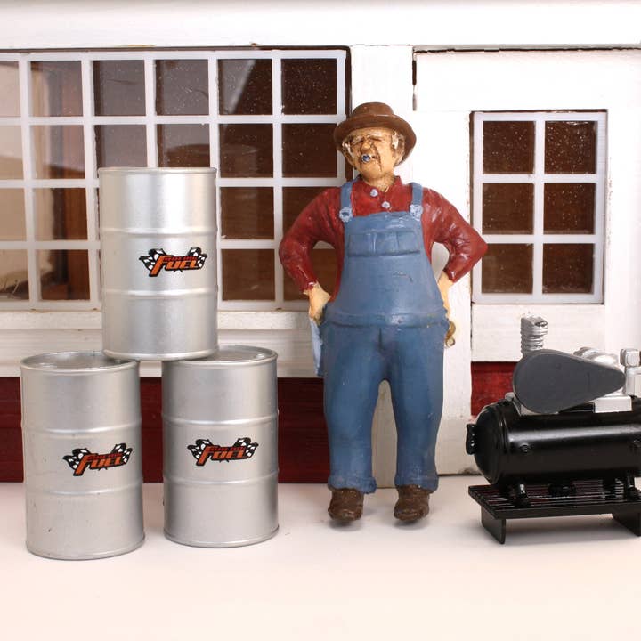 Meyer Imports - Wholesale Decorative Tabletop Object - Air Compressor & Barrel Set - 4 pieces - 1:24 Scale1