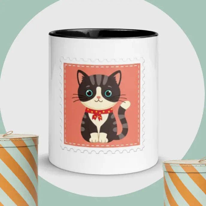 EME regalos – Caneca por atacado – Chávena gatinho cor interior preto3