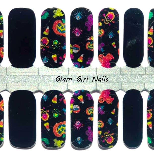 Trick Or Treat Halloween Nail Wraps for wholesale by Glam Girl Nails