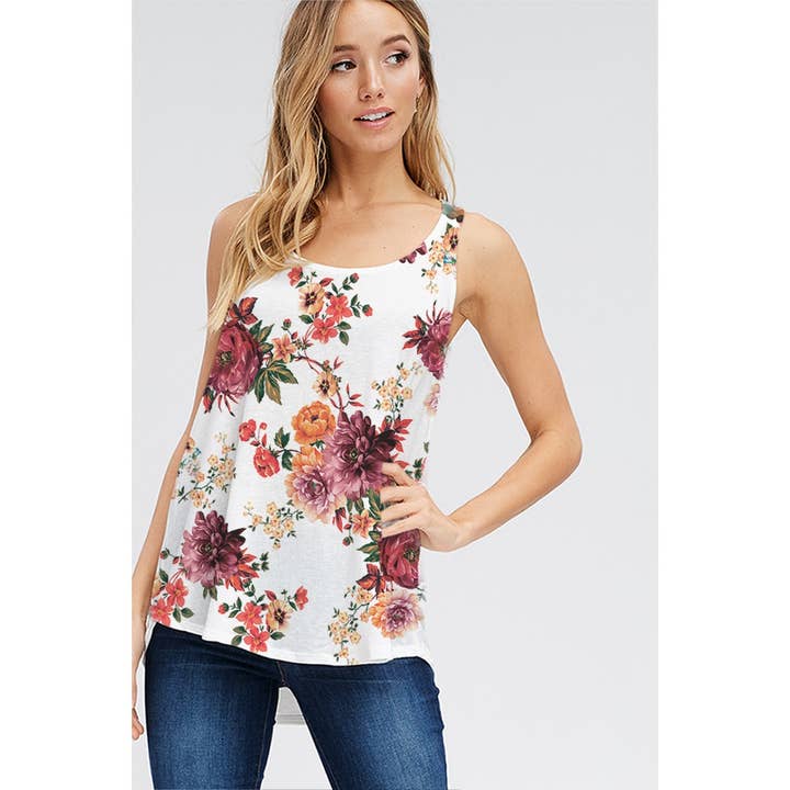 Blomstret print tank top for engroshandel hos Phil Love