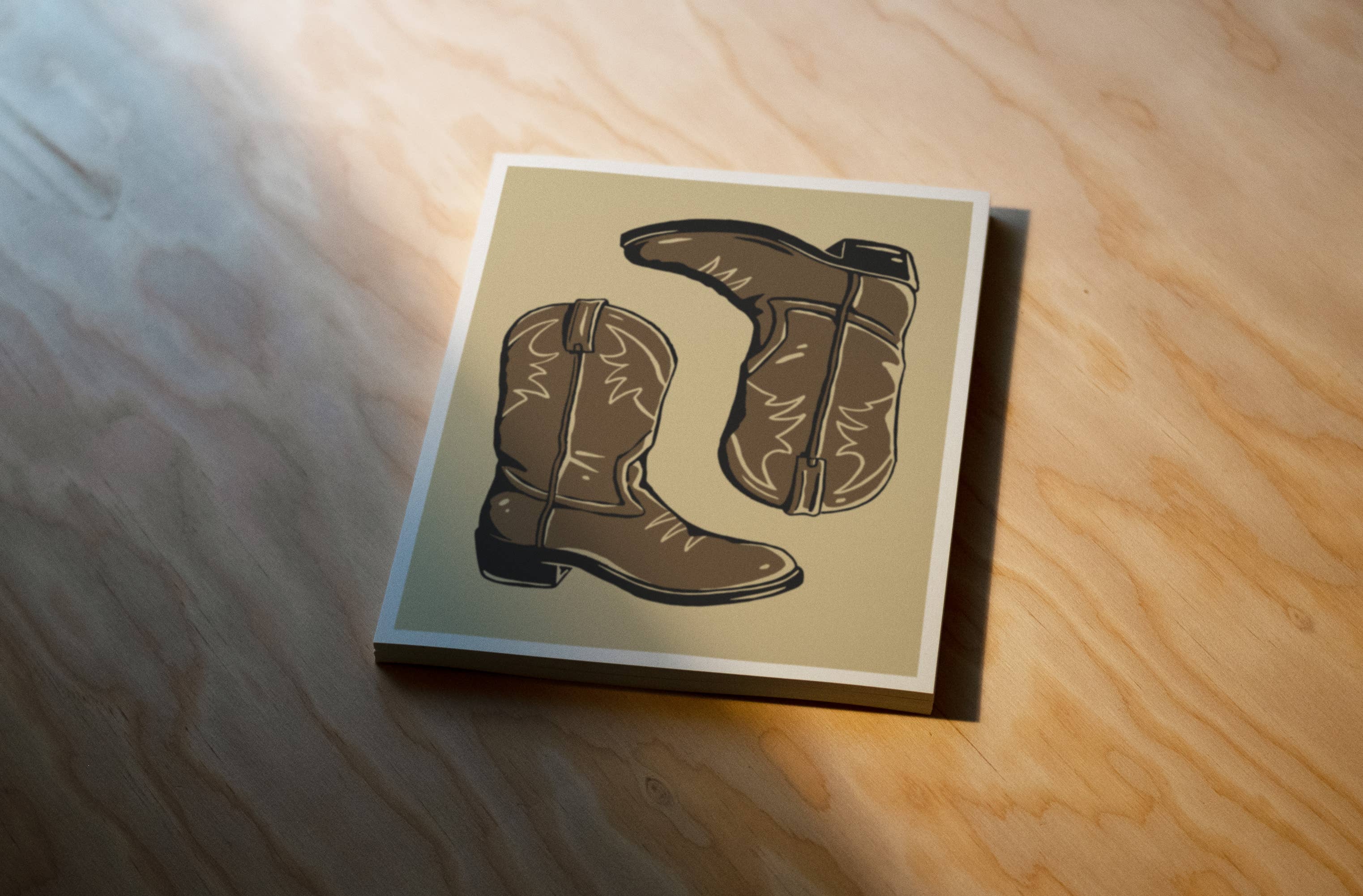 Kamin Tersieff - Wholesale Poster - Cowboy Boots Print - Brown - Western Illustration Poster2