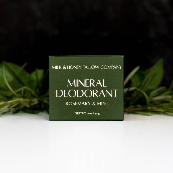 Déodorant Minéral - Romarin & Menthe pour la vente par Milk & Honey Tallow Company