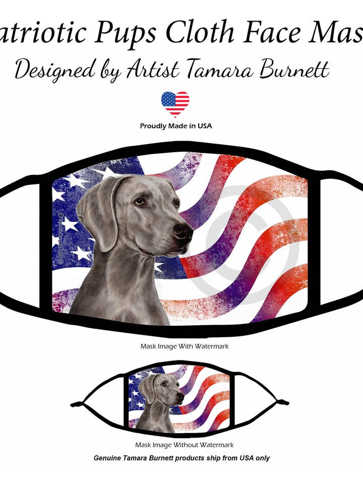 Weimaraner - Máscara Patriótica para venta al por mayor de Pet Gifts USA, LLC