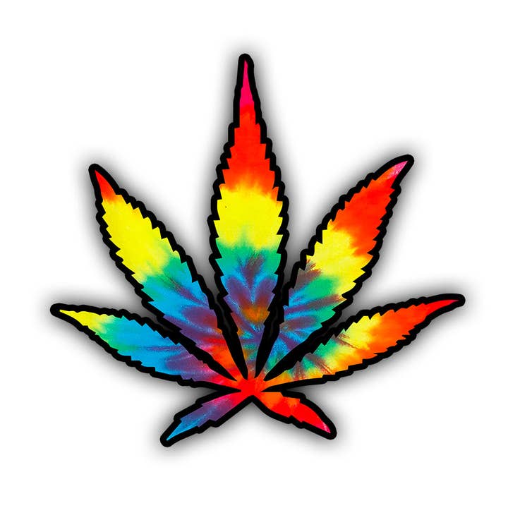 Tie Die Marihuana-Blatt-Aufkleber für den Großhandel von HackStickers