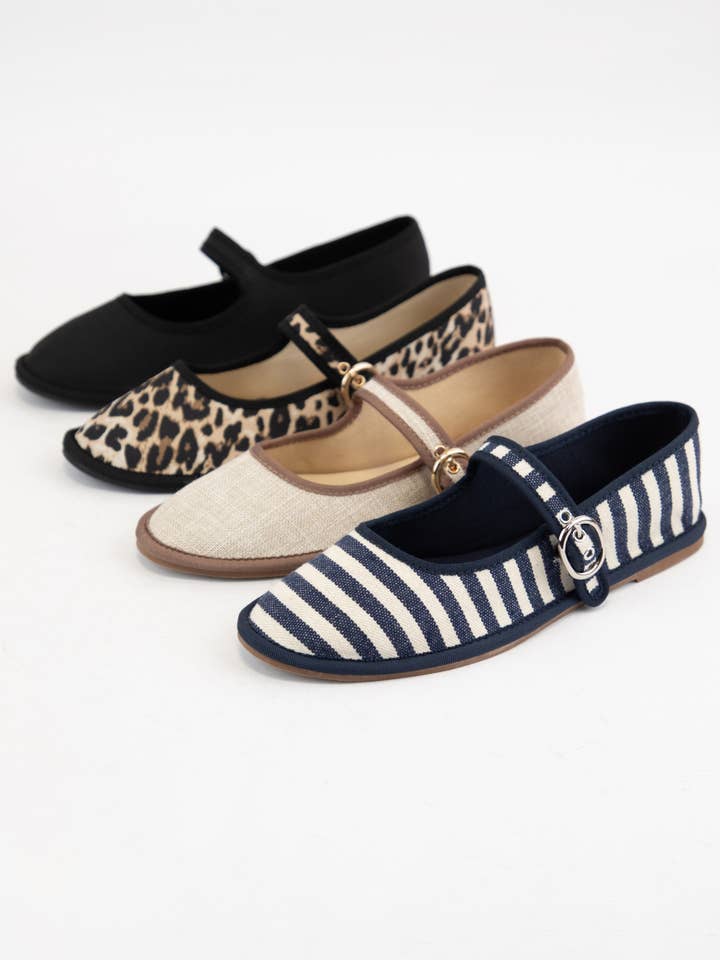 CCOCCI - Vendita all'ingrosso Ballerine - Donna - Ballerine Mary Jane in cotone con punta tonda FLETA