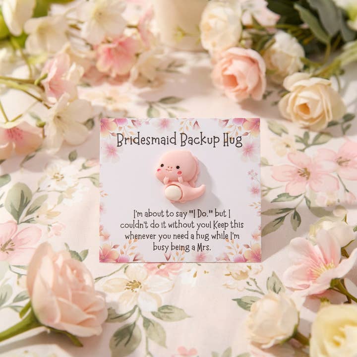 Bridesmaid Pocket Hug Thank You Dinosaur Keepsake Token for wholesale by Pocket Hugs Co