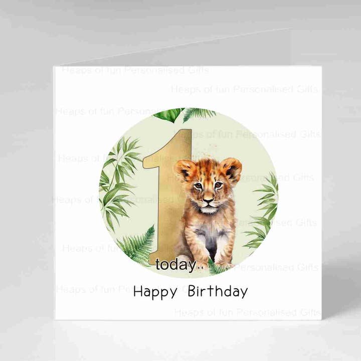 Lion Cub Birthday Card Age 1 - 9 for wholesale by HEAPS OF FUN