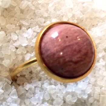 Christina ring roze rhodoniet | Baroca Sieraden Parijs voor wholesale door Baroca Bijoux Paris