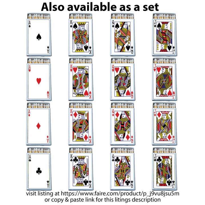 Most Amazing – wholesale Matches – Queen of Diamonds Card Matchbox Candle Acc • Matches