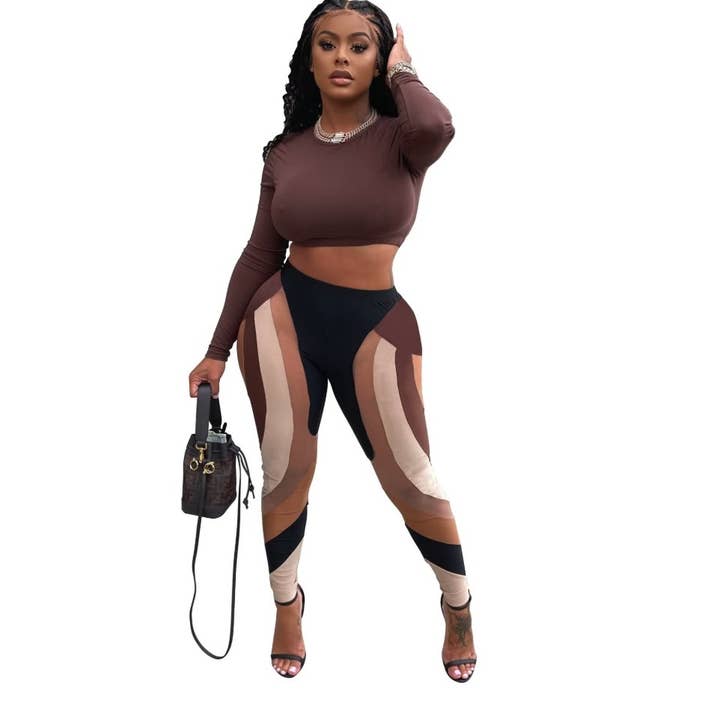 DORCAS - Wholesale Top & Pant Set (NOT Loungewear) - Women's - Sexy Geo Print Set