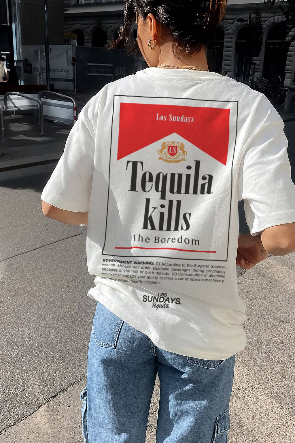 Los Sundays Tequila – Großhandel T-Shirt mit Siebdruck – Unisex – Die Kills Zwei - Blanc White6