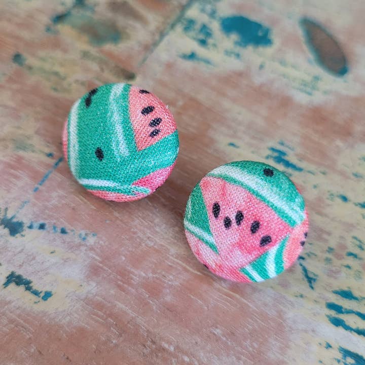 Watermelon Button stud earrings for wholesale by Samantha's Studio