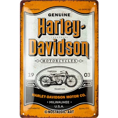 Harley-Davidson - Genuine Motorcycles Milwaukee 20cm x 30cm for wholesale by Casa Grande Ltd