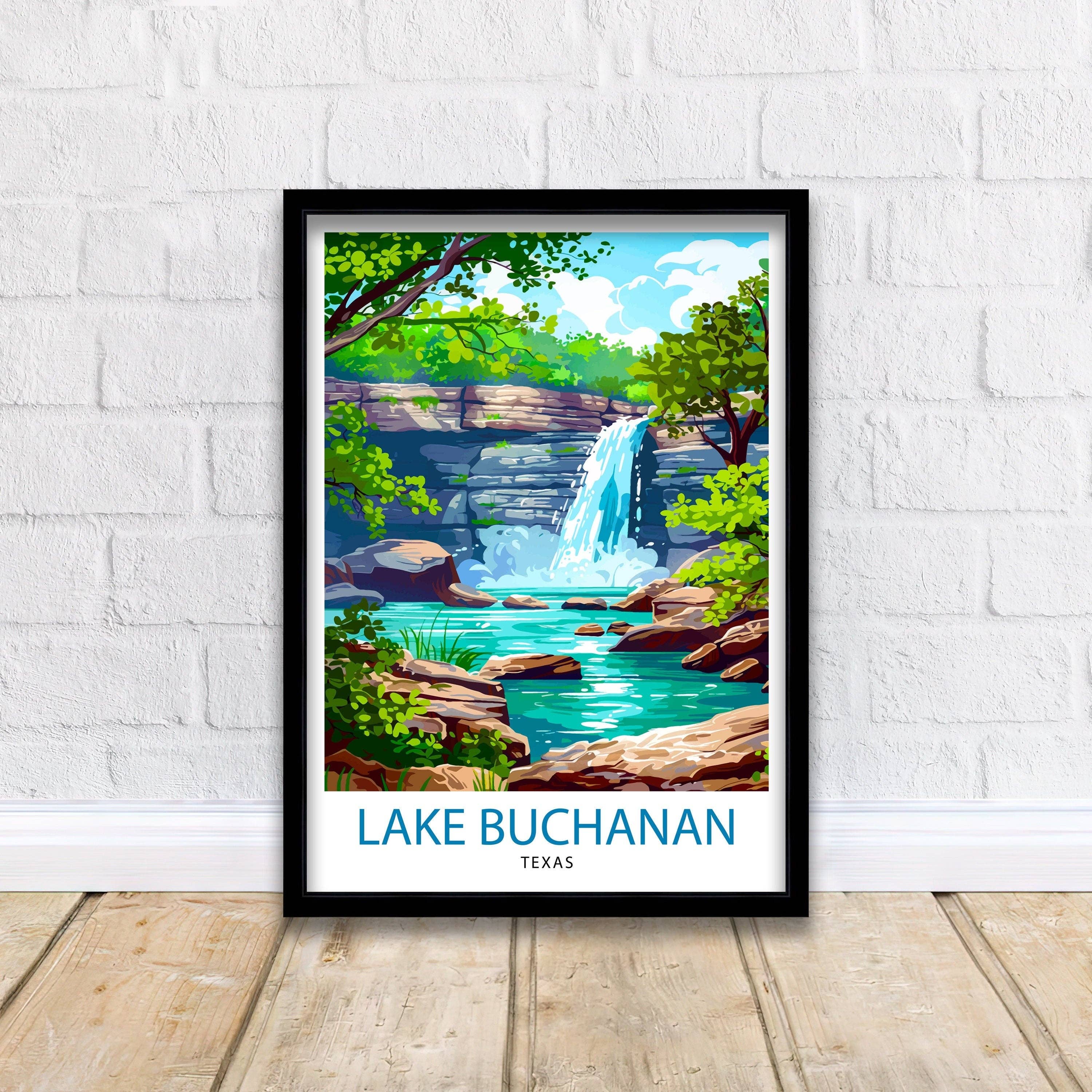 InkNPrintz – wholesale Art print – Lake Buchanan Texas Travel Poster