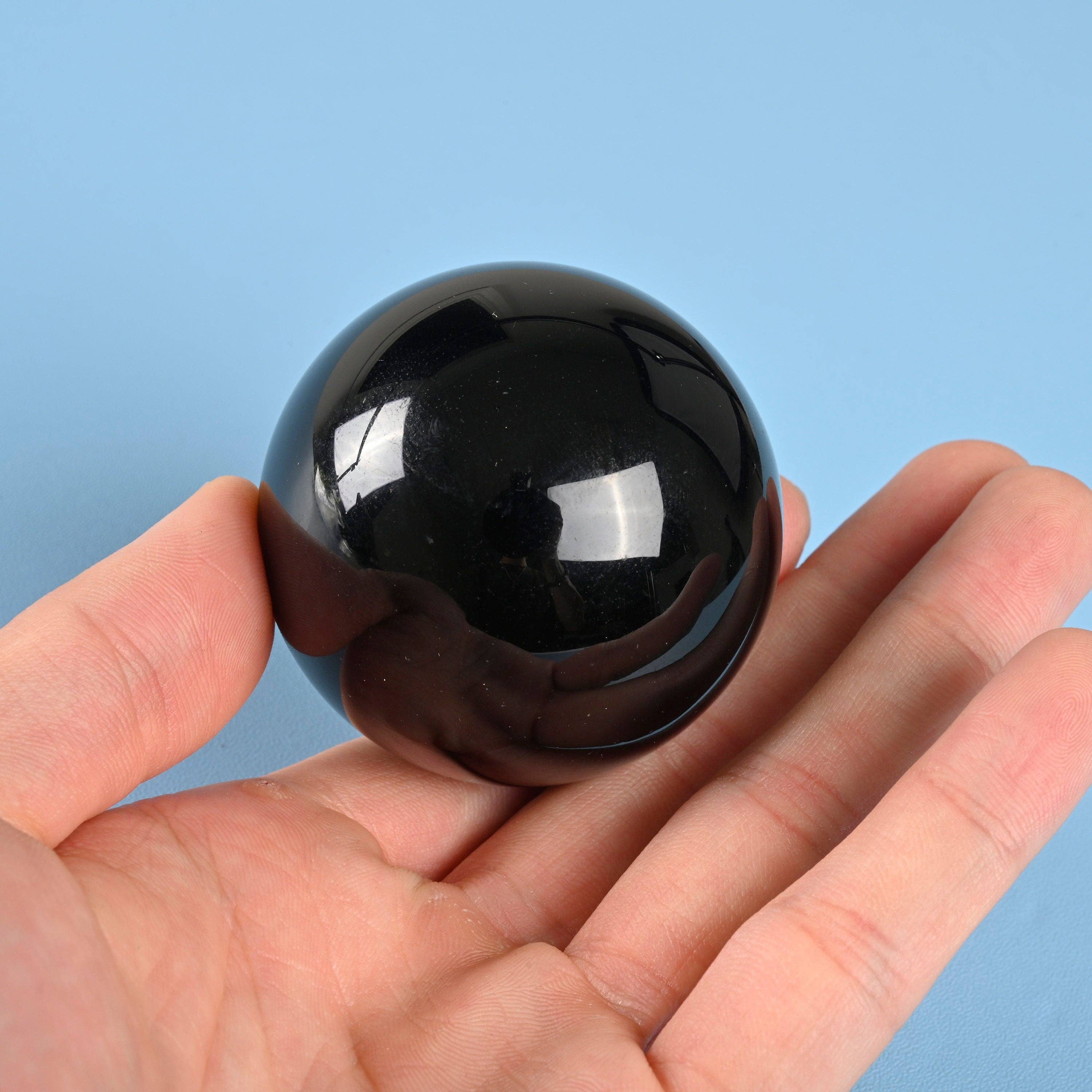 ilovebeadsusa - Wholesale Spiritual Stone/Crystal - 30,40,50mm Natural Black Obsidian Sphere Crystal Ball1