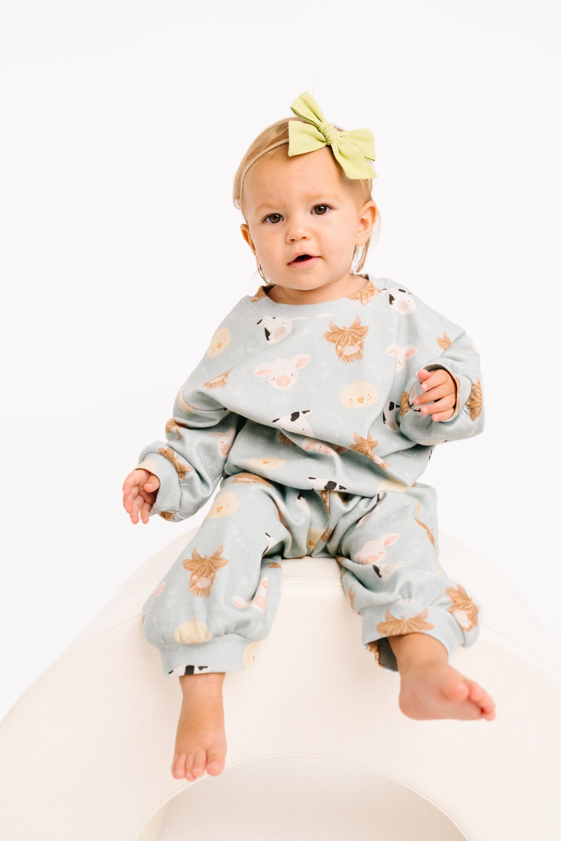Little One Shop - Wholesale Top & Pant Set - Baby - Happy Farm Sweatsuit1