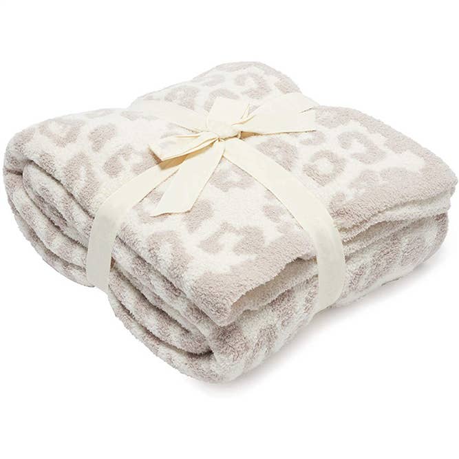 UNISHE - Wholesale Throw Blanket - Leopard Knit Plush Blanket MOQ 3pcs ZZKF384