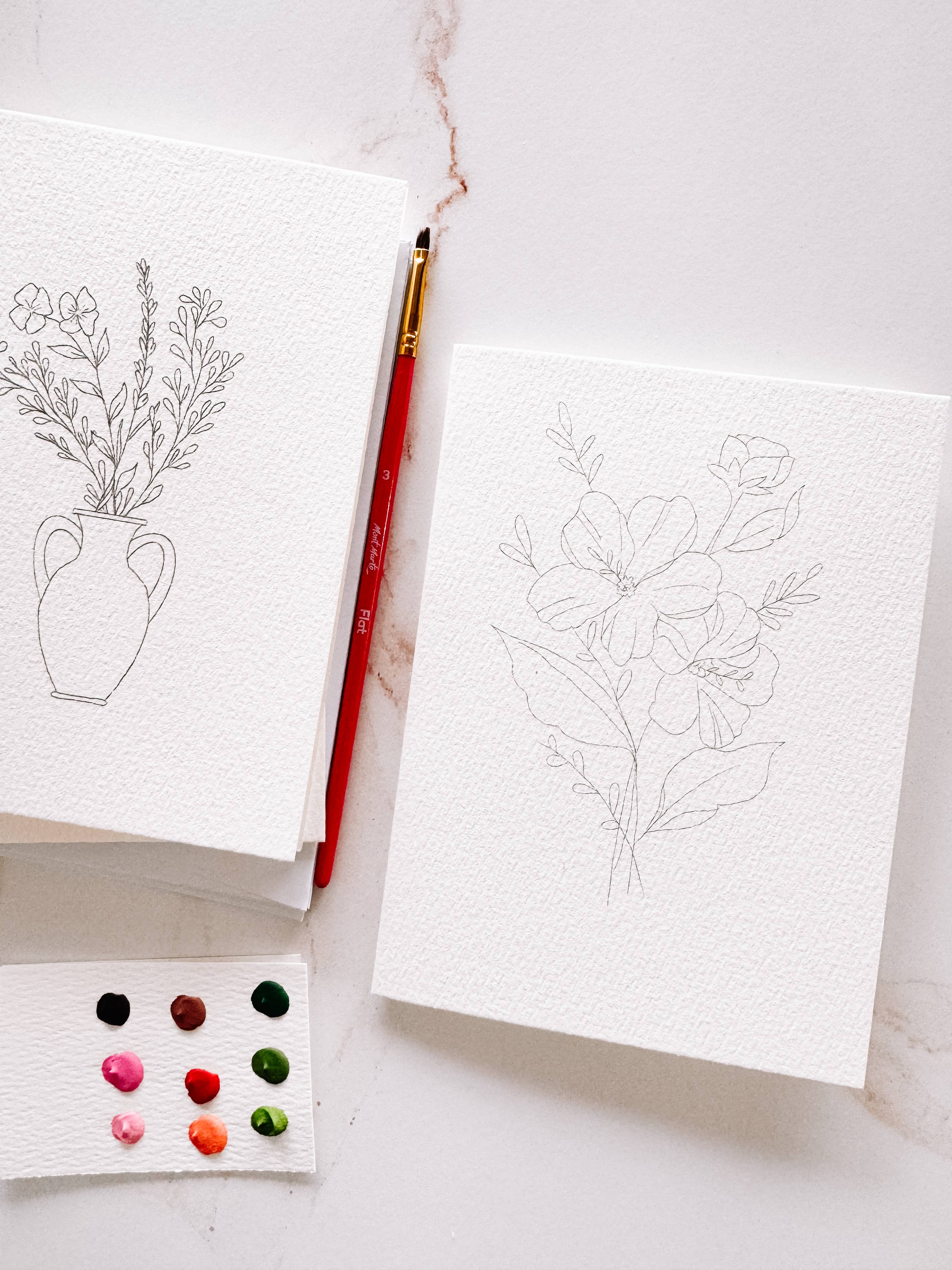 Frederick Made - Wholesale DIY Craft Kit - Bouquets Paintable Notecards2