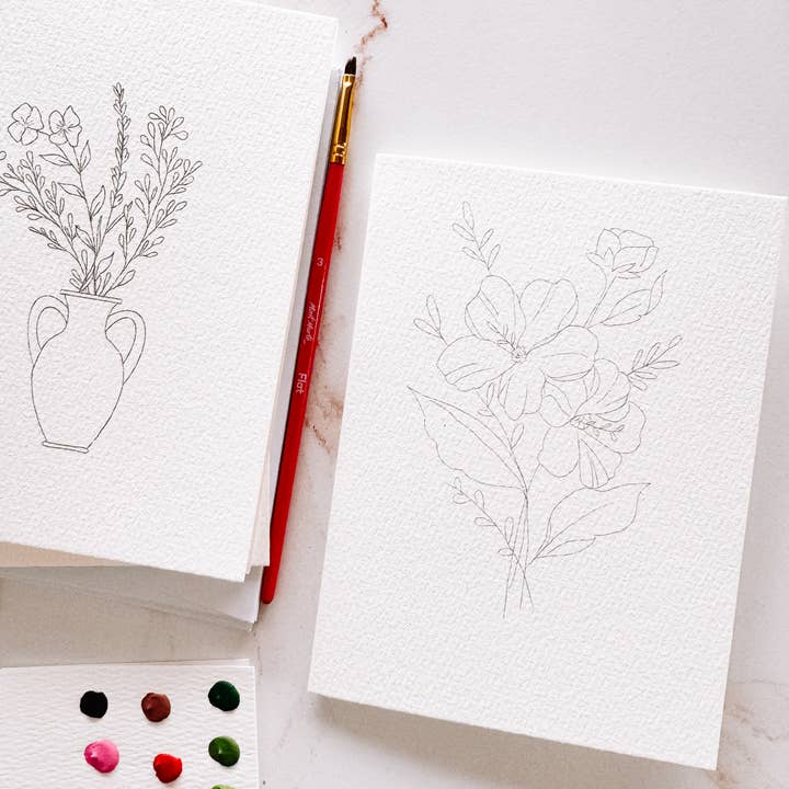 Frederick Made - Wholesale DIY Craft Kit - Bouquets Paintable Notecards2