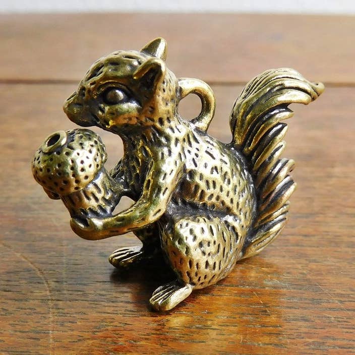 Small Brass Squirrel with Loop Figurine for wholesale by Superior Stones & Gifts INTL LLP