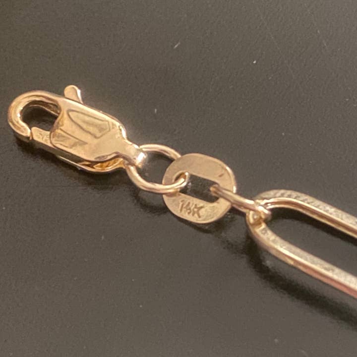 Prestige Jewelry – wholesale Kedjehalsband – Solid 14k guld kedja med gemlänk, 6 mm2