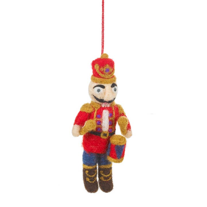 Felt So Good - Wholesale Ornament - Handmade Felt Nutcracker Ned Hanging Decoration1