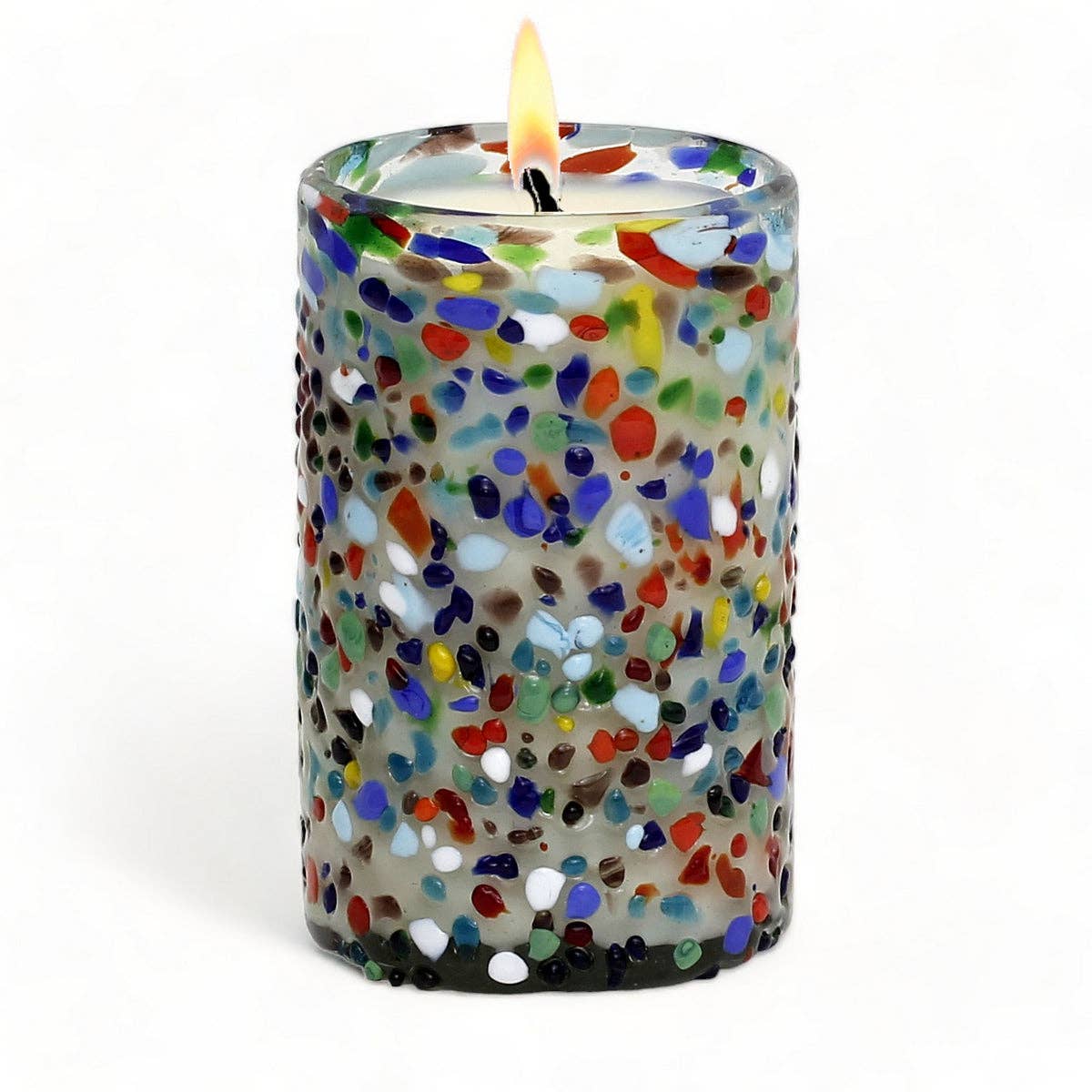 Artistica - Deruta of Italy - Wholesale Jar/Filled Candle - HOLIDAYS MURANO CANDLE: Murano Murrina Style Glass Tall Tumbler (Tall 14 Oz.)0