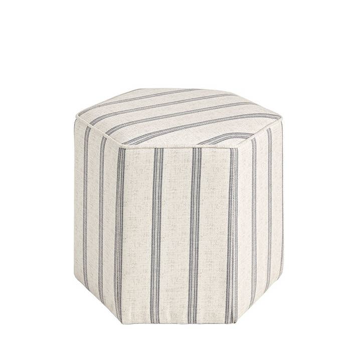 Olliix - Wholesale Ottoman - Hexagonal Striped Round Ottoman