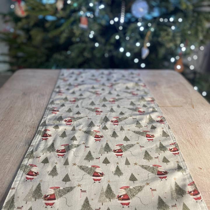 Santa Father Christmas Fabric Table Runner for wholesale by Lizzie Dixon Designs