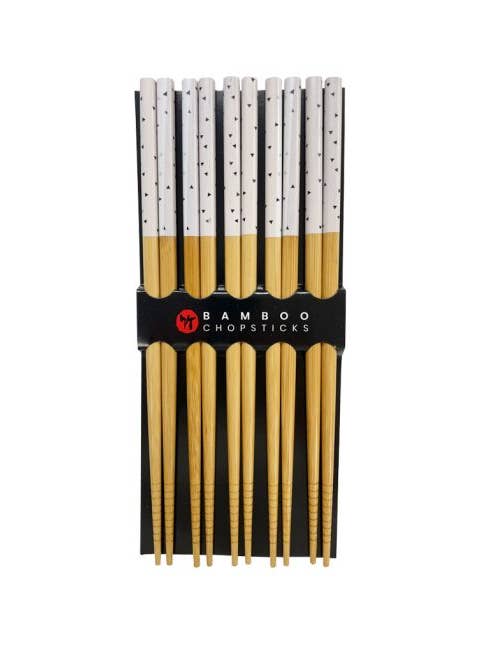 BAMBOO CHOPSTICKS 5 PAIRS SET_Polkadot (10SET/PK) for wholesale by BanzaiLA