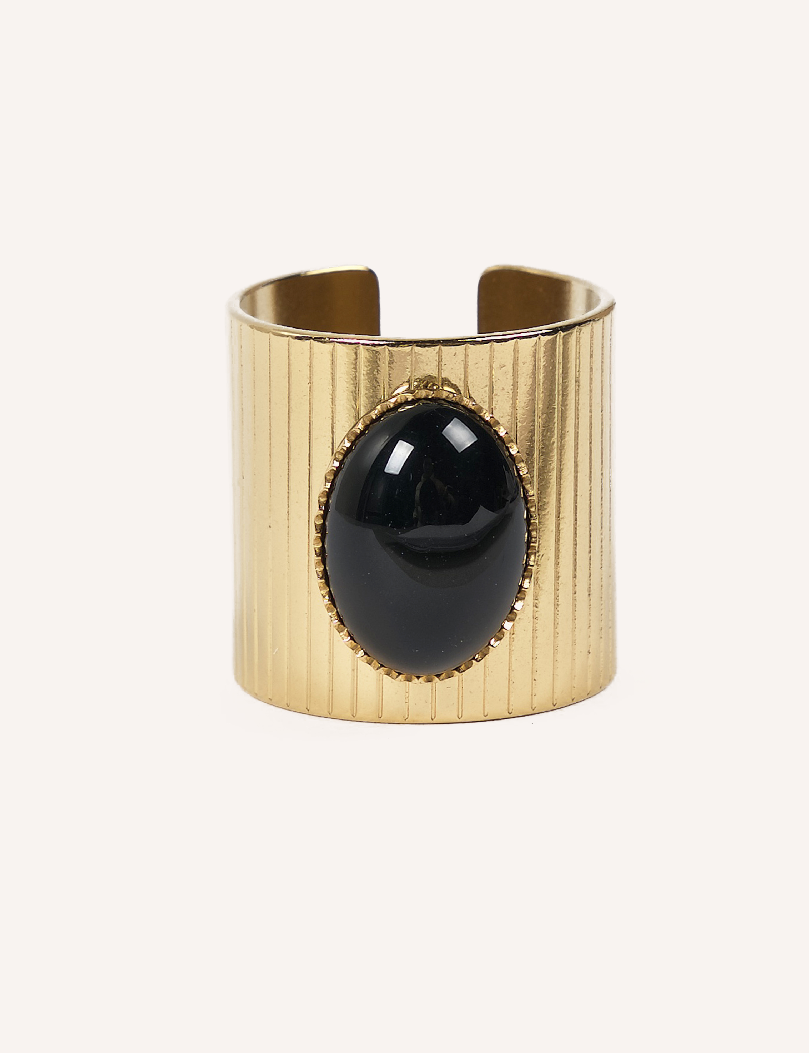 CUCOCUCA – Anel de banda por atacado – Anel YFB R306 em aço inoxidável com pedras naturais6