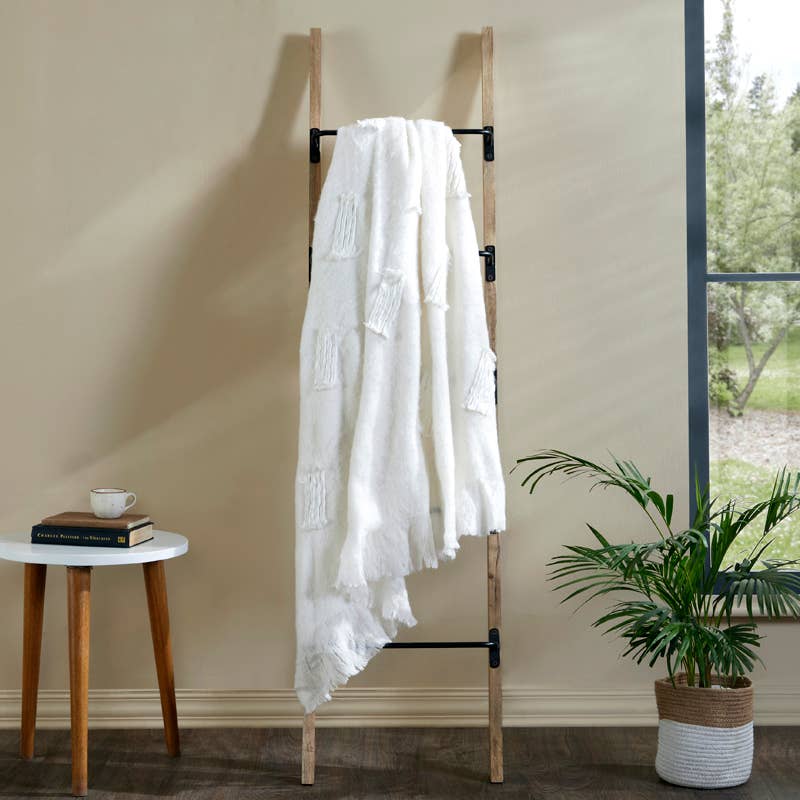 India's Heritage – wholesale Throw blanket – Luxe Faux Mohair Throw Blanket I 50"x 70" I Ivory