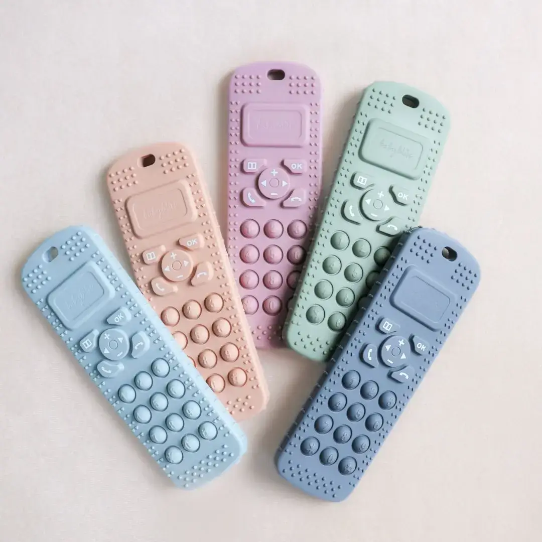 Sensory Popper Teether Phone - Dusty Pink for wholesale on Faire2