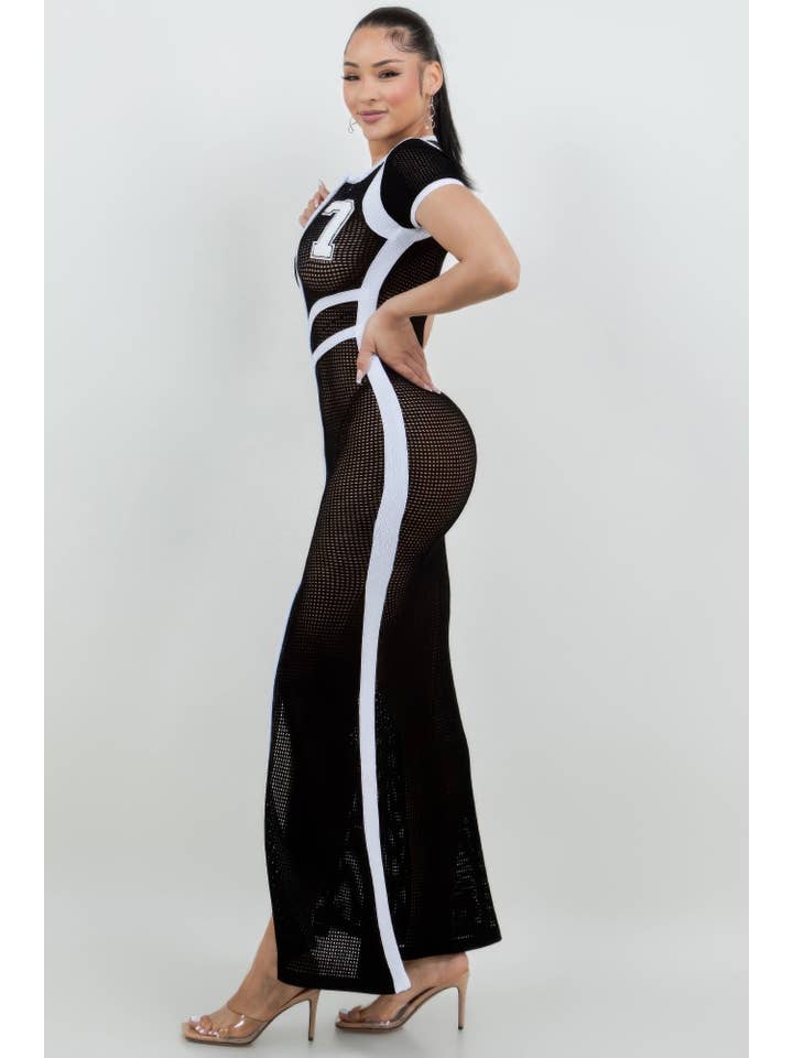 CC Wholesale Clothing - Wholesale Dress – Women's - Netting 2 Way Front Zipper Maxi Dress3