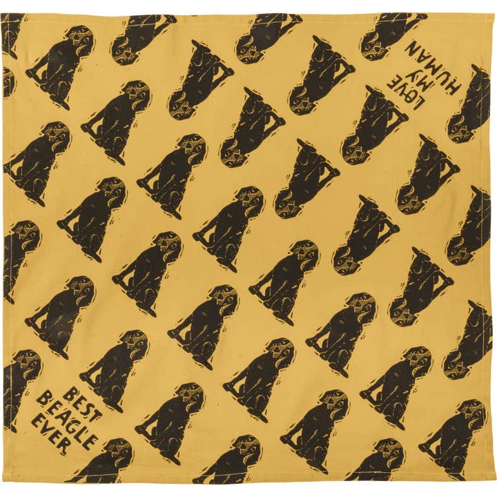 Beagle/Love My Human Large Pet Bandana for wholesale by Primitives by Kathy