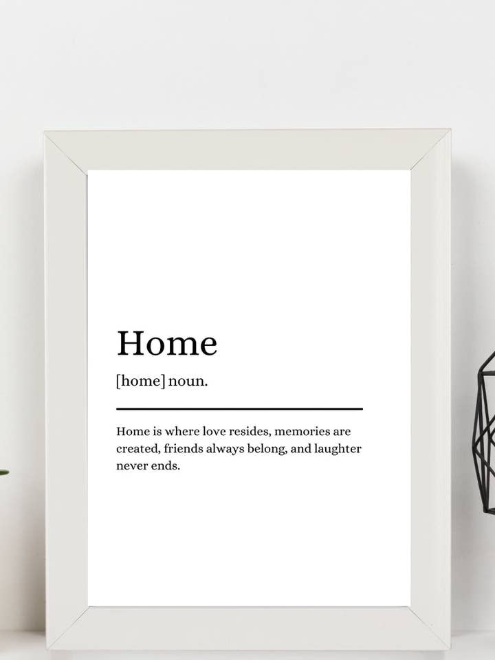 Second Ave White Framed A5 Home Definition Quote Word Wall Art Print Verjaardagscadeau Woondecoratie voor wholesale door Second Ave Gift Company