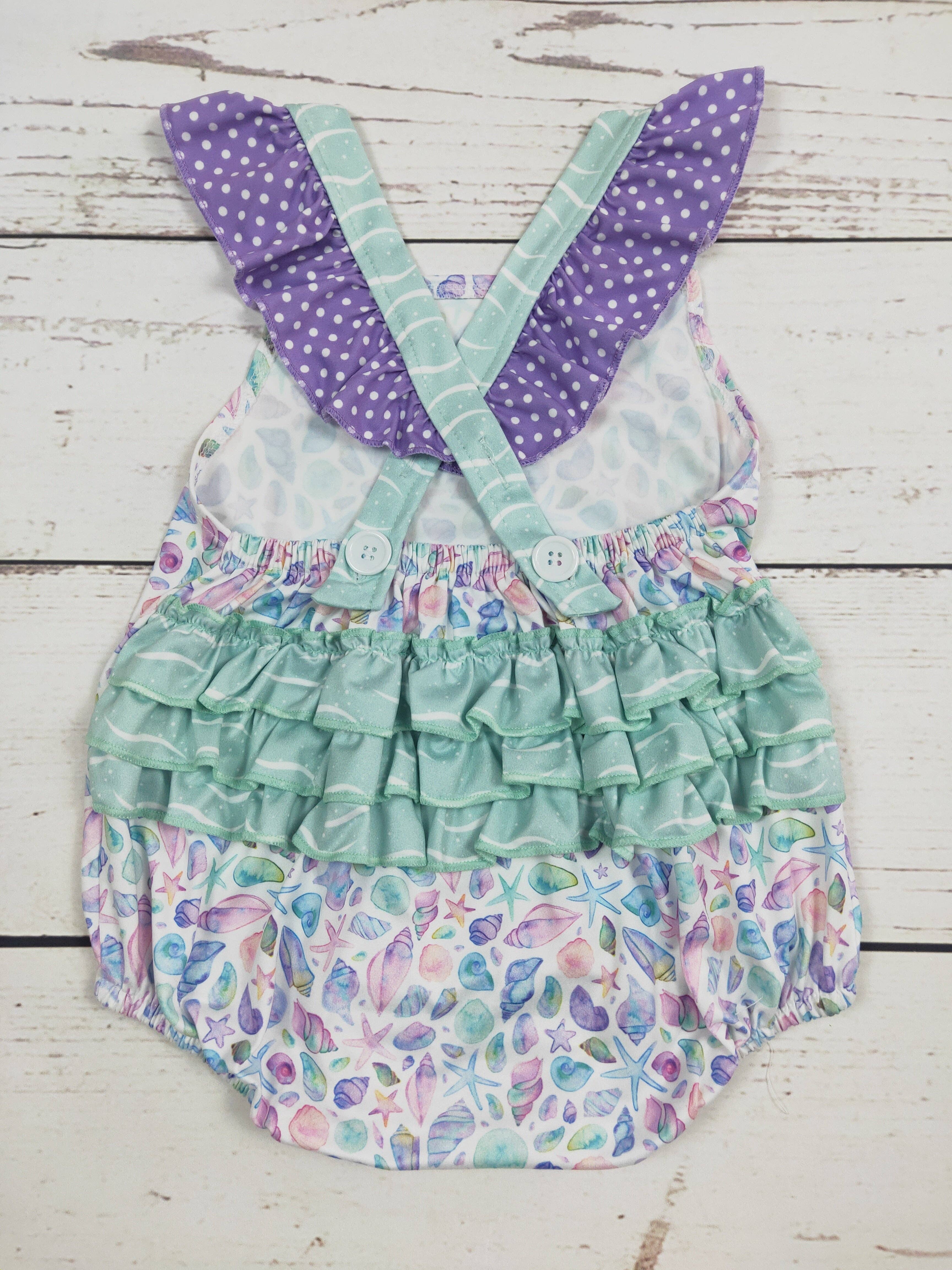 sassy kids palace – Großhandel Body (ohne Füße) – Baby – Seestern-Baby-Sommerblase mit Rüsche1