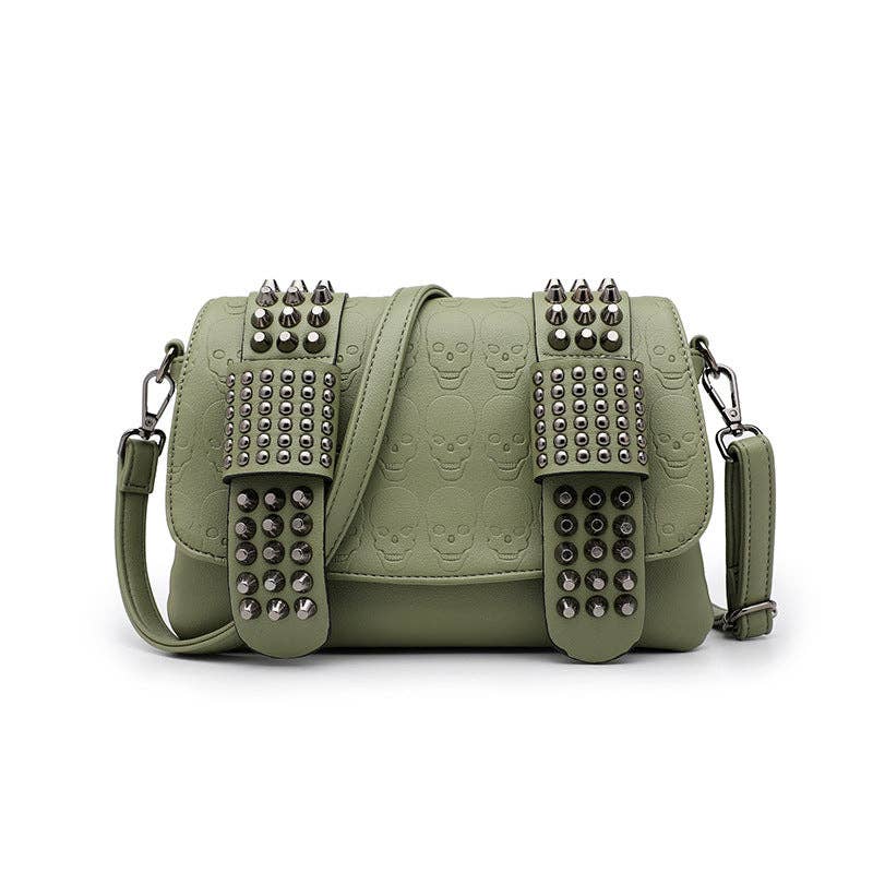 Tourtiwi - Wholesale Shoulder Bag - Women's - Embossed Skull Rivets Shoulder Bag7