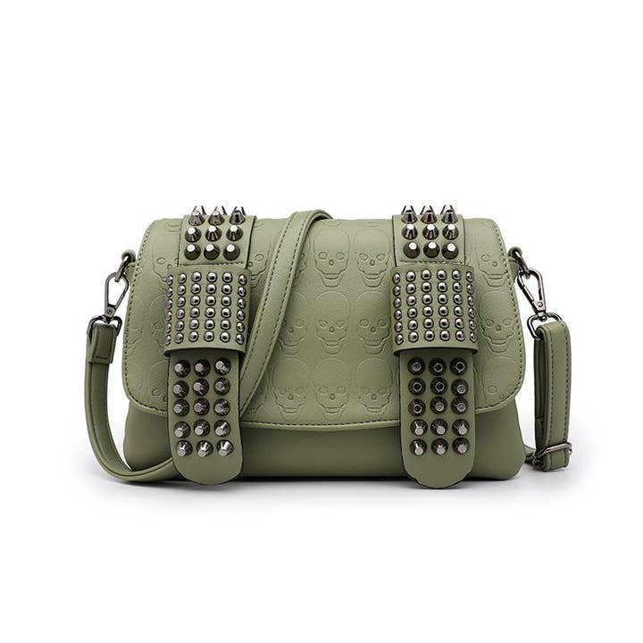 Tourtiwi - Wholesale Shoulder Bag - Women's - Embossed Skull Rivets Shoulder Bag7