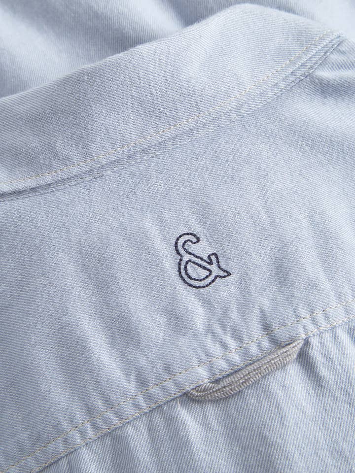 COLOURS & SONS - Vente Chemise à col boutonné – homme - Chemise basique en twill - Lake