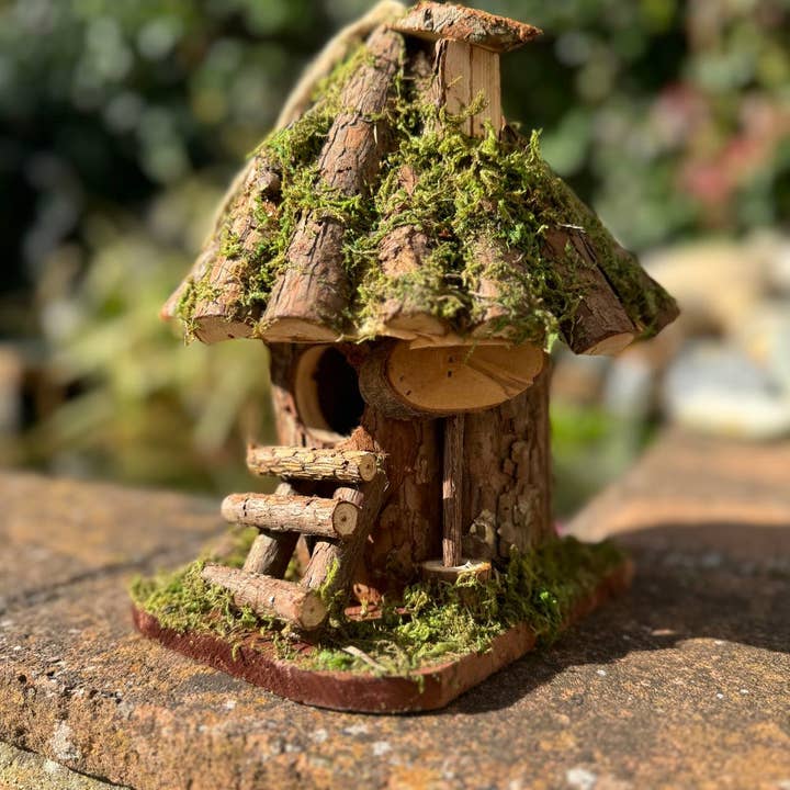 Marissa's Gifts – wholesale Bird house – Handmade wooden birdhouse hut with ladder1