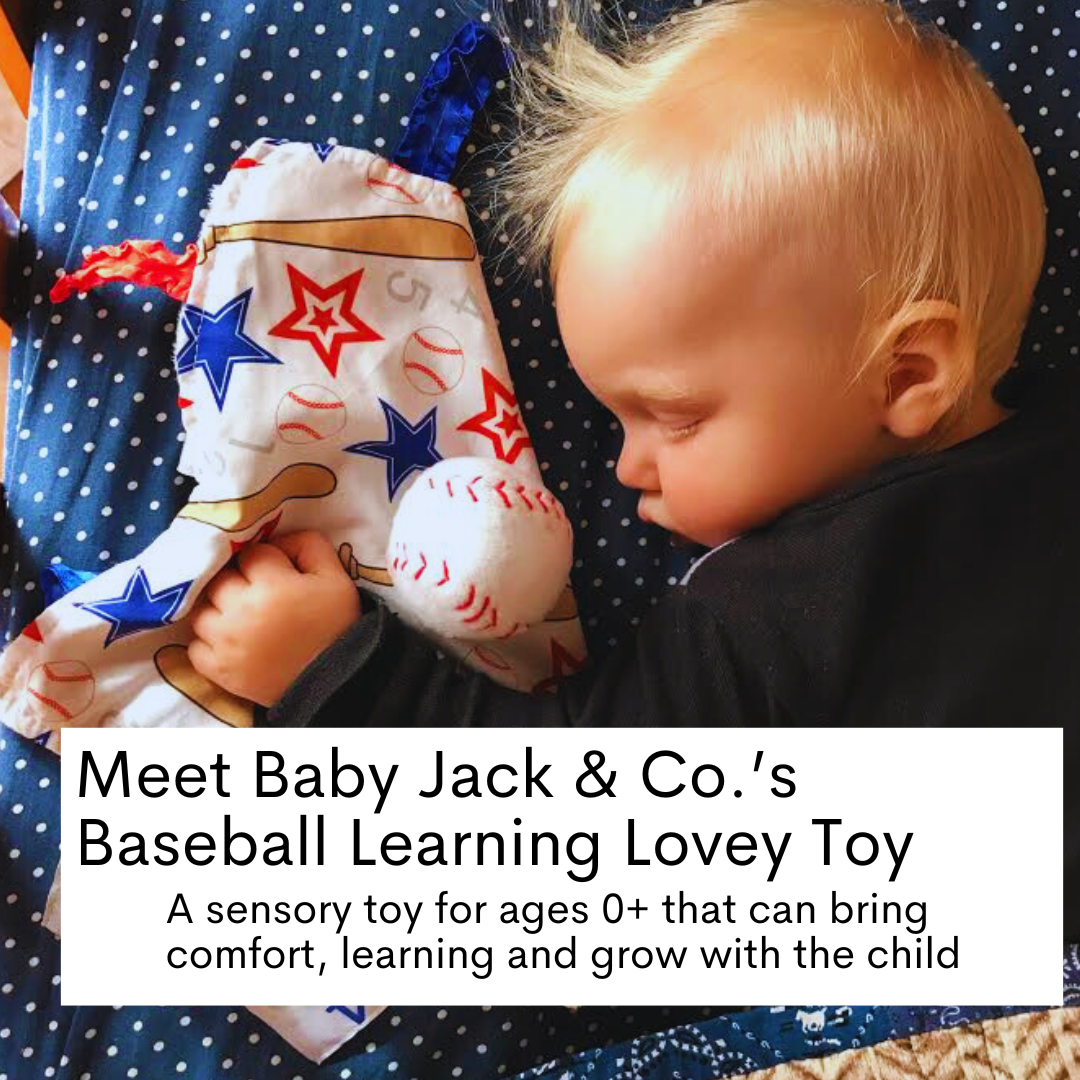 Baby Jack and Company - Wholesale Security/Cuddle Blanket - Baby - Baseball Baby Learning Lovey Tag Stroller Toy 10" x 10"1
