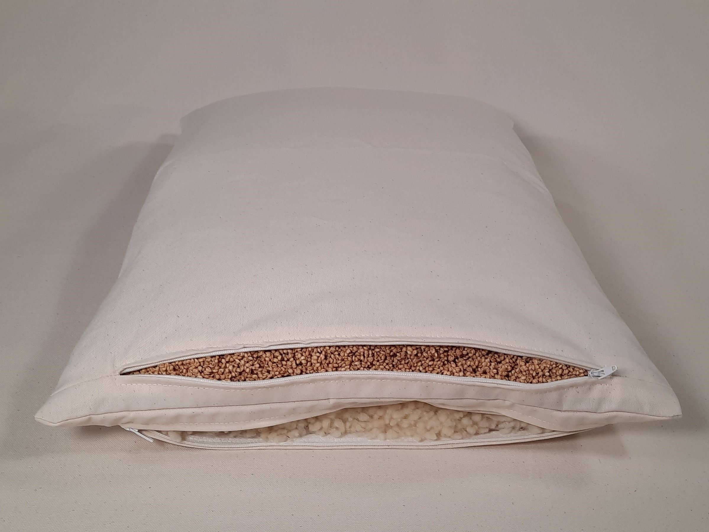 Speltex KG – wholesale Sängkläder kudde – Kombination kudde hirs skiffer ull bollar två fyllningskamrar1