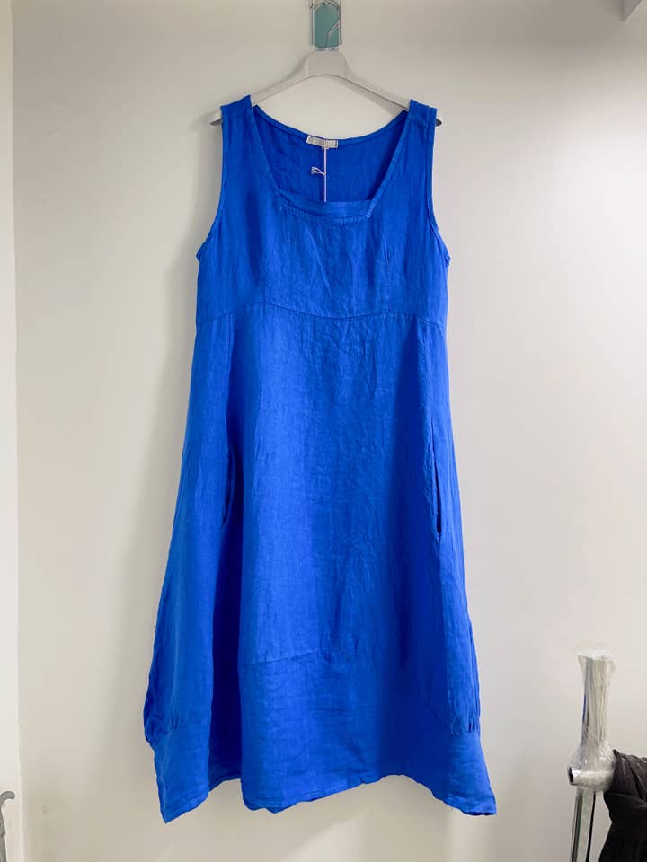 Happy look - Wholesale Dress - Women's - Sleeveless Linen Midi Dress 72073L