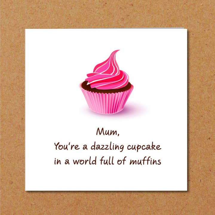 Swizzoo Cards – Großhandel Muttertagskarten – Beste Muttertagskarte, Mama, Mama — lustige, humorvolle, amüsante Karte, Cupcake-Kuchen, funkelnd, glitzernd, glamourös, glitzernd1