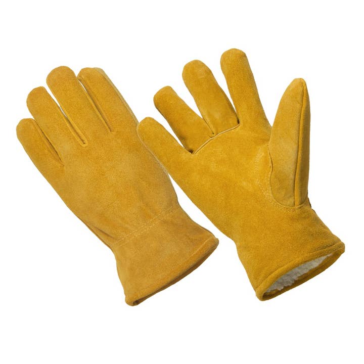 HANDS ON™ Cow Suede Sherpa Lined Leather Driver Gloves for wholesale by Hands On